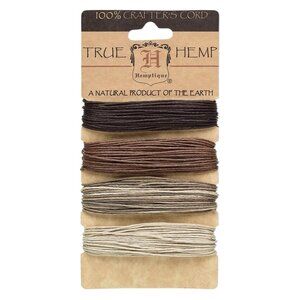 Organic Hemp Variety Pack Jewelry Craft Cord 4 Colors Black Brown Ombre Tan